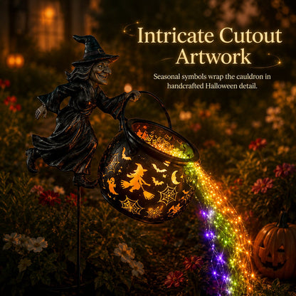 Halloween witch cauldron garden light – image 6