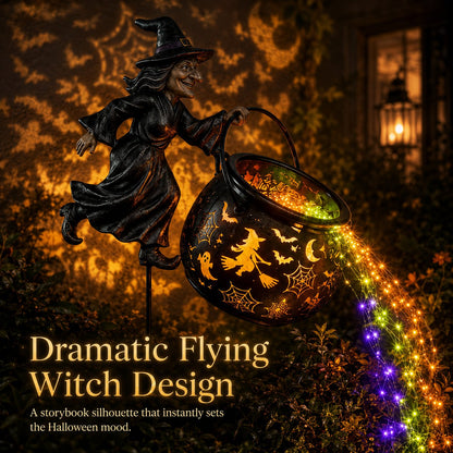 Halloween witch cauldron garden light – image 2