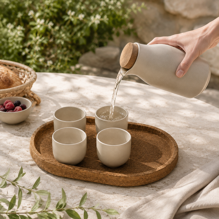 Cedarivia QuietServe Cork & Ceramic Set