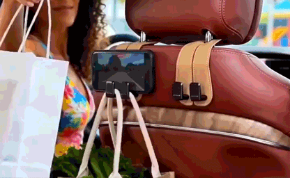 Suede car seat hook — animated demonstration 3